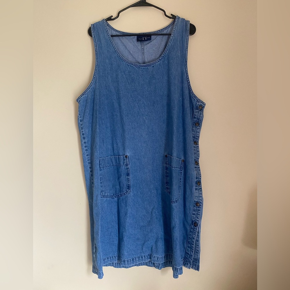 Vintage TY Blue Denim Sleeveless Dress
